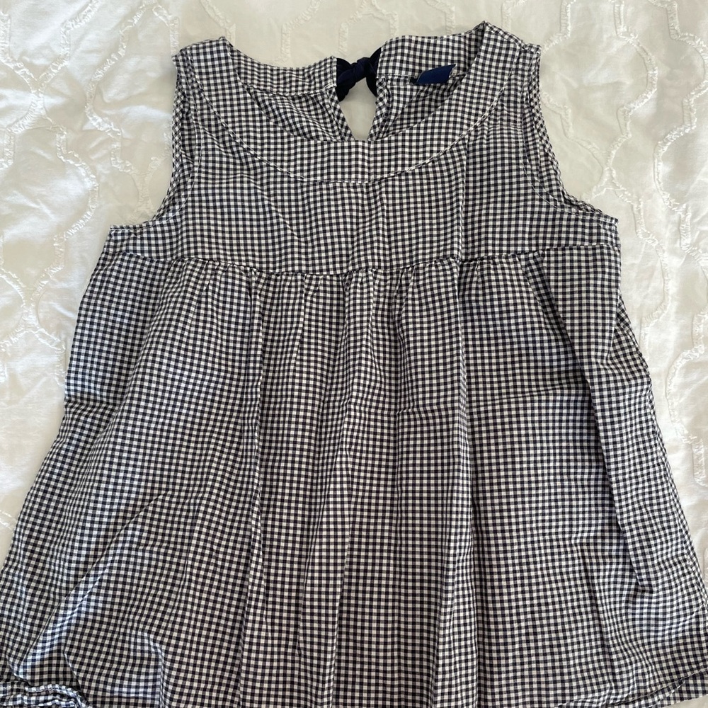 Gap Kids navy gingham top size L(10)